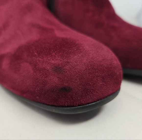 Paul Green Women's Suede Burgundy Ankle Boots Sz 5.5 =8 - Picture 12 of 16